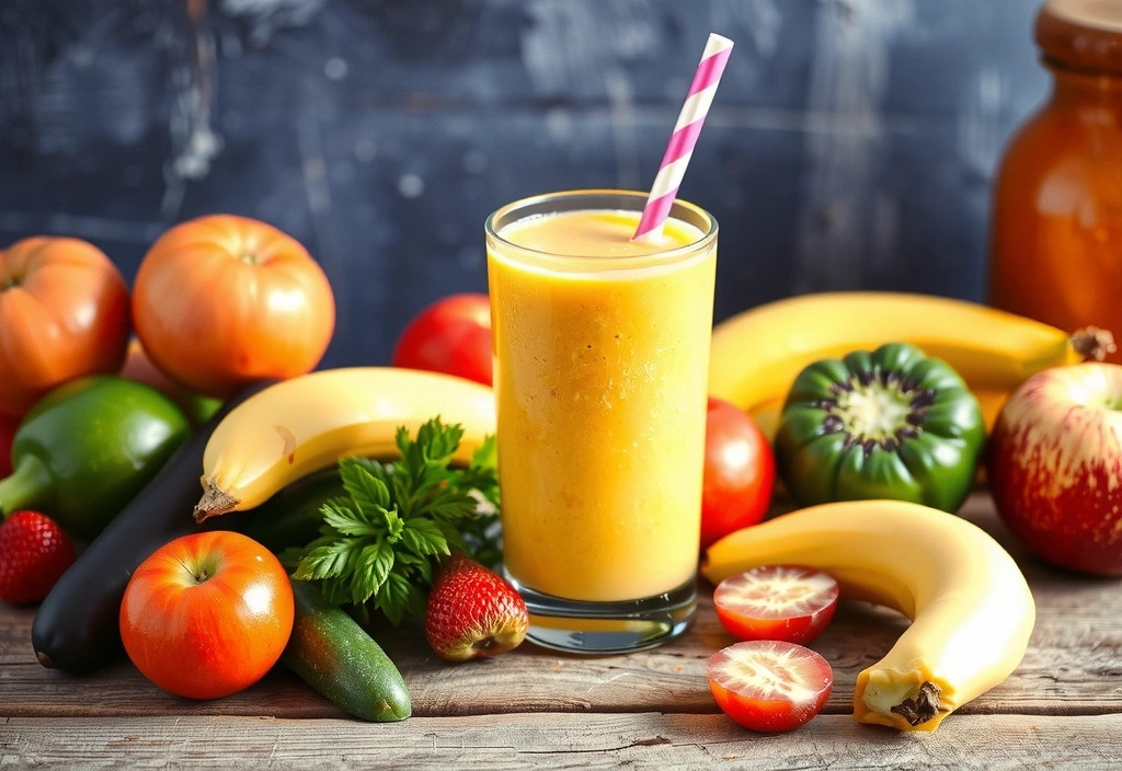 Fresh ingredients for a natural smoothie, symbolizing healthy nutrition.